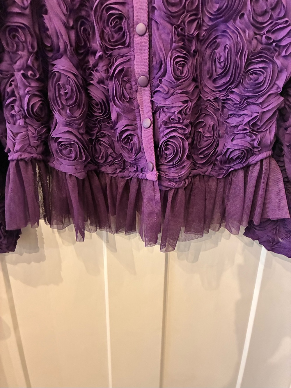 Pretty Angel Purple Ruffle Shacket - Picture 2 of 5